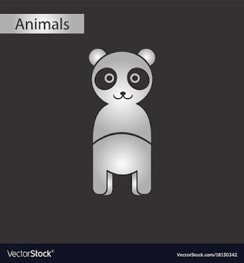 Black and white style icon panda bear vector image