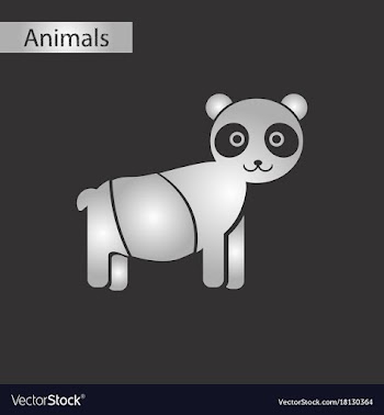 Black and white style icon panda bear vector image
