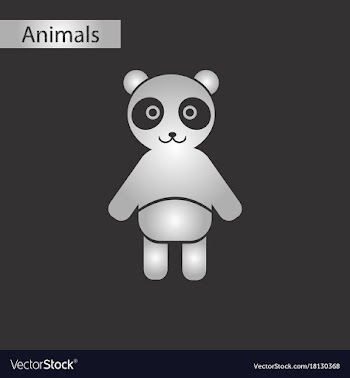 Black and white style icon panda bear vector image