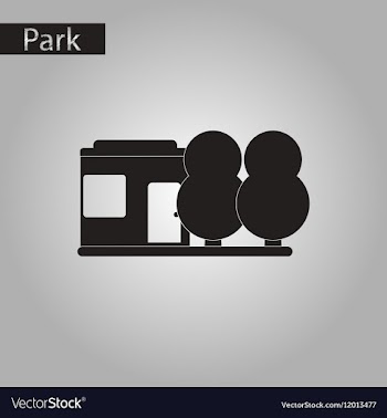Black and white style icon park house vector image