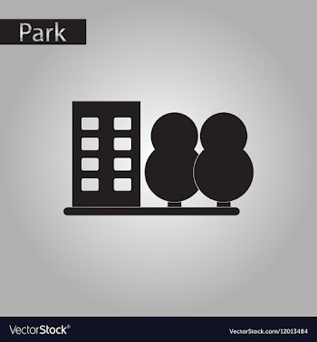 Black and white style icon park house vector image