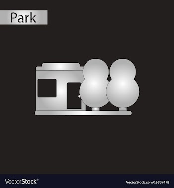 Black and white style icon park house vector image