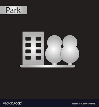 Black and white style icon park house vector image