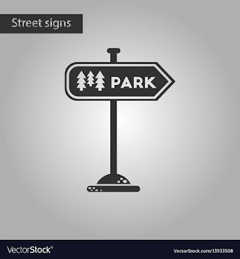 Black and white style icon park sign vector image