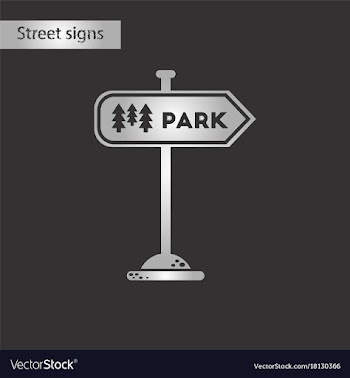 Black and white style icon park sign vector image