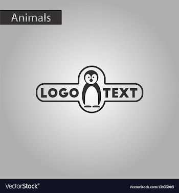Black and white style icon penguin logo vector image