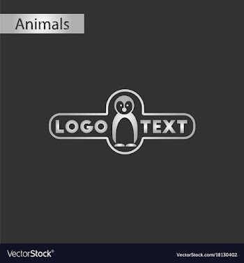Black and white style icon penguin logo vector image