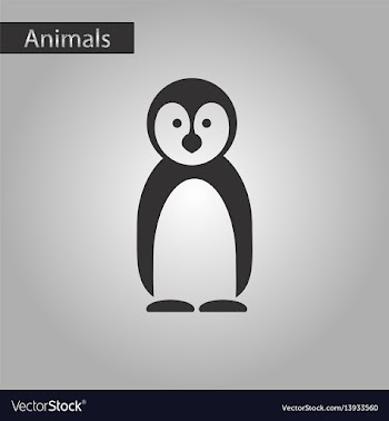 Black and white style icon penguin vector image