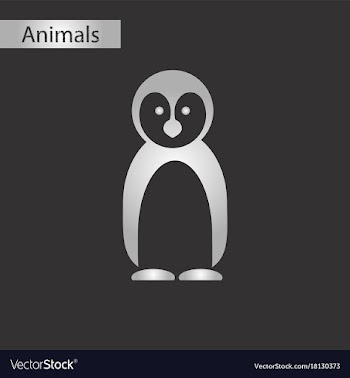 Black and white style icon penguin vector image
