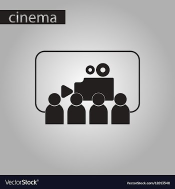 Black and white style icon People in cinema vector image