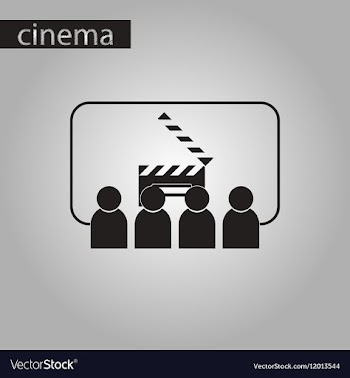 Black and white style icon People in cinema vector image