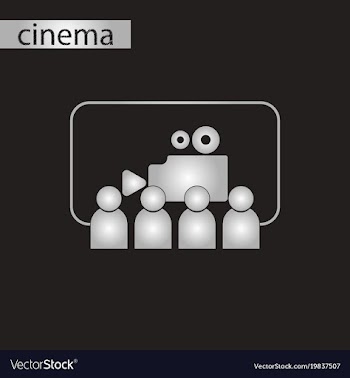 Black and white style icon people in cinema vector image
