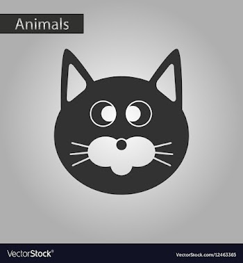 Black and white style icon pet cat vector image