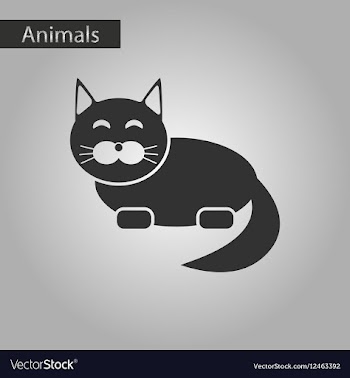 Black and white style icon pet cat vector image