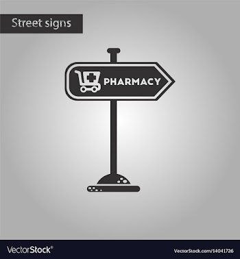 Black and white style icon pharmacy sign vector image