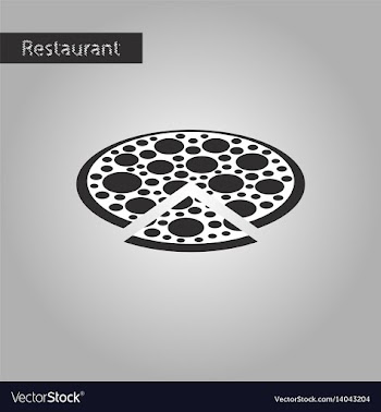 Black and white style icon pizza vector image