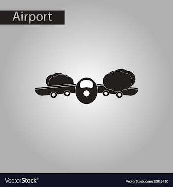 Black and white style icon Plane flying clouds vector image