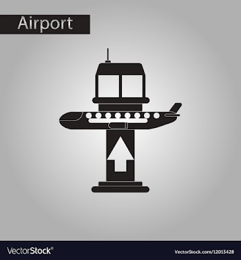 Black and white style icon plane takeoff airport vector image