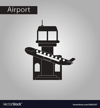 Black and white style icon plane takeoff airport vector image