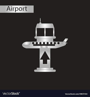 Black and white style icon plane takeoff airport vector image