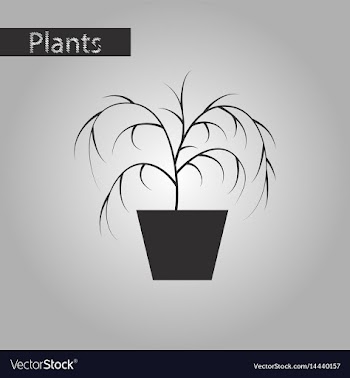 Black and white style icon plant in a pot vector image