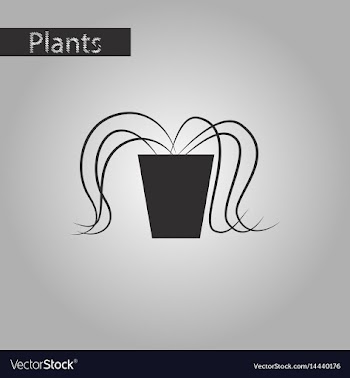 Black and white style icon plant in a pot vector image