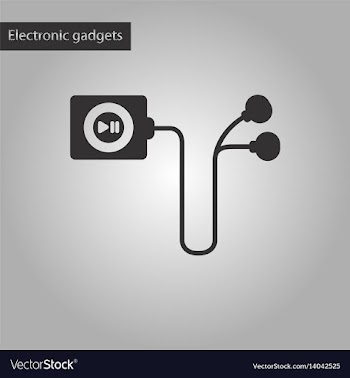 Black and white style icon player with headphones vector image