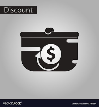 Black and white style icon purse discount vector image