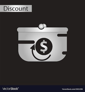 Black and white style icon purse discount vector image