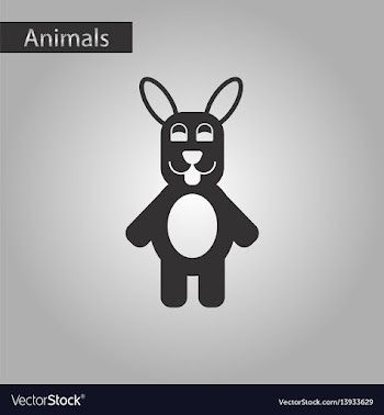 Black and white style icon rabbit bunny vector image