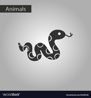 Black and white style icon reptile snake vector image