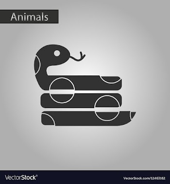 Black and white style icon reptile snake vector image