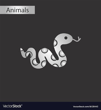 Black and white style icon reptile snake vector image