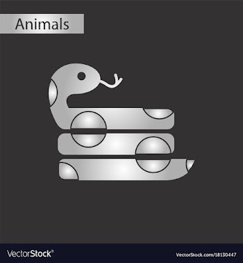 Black and white style icon reptile snake vector image