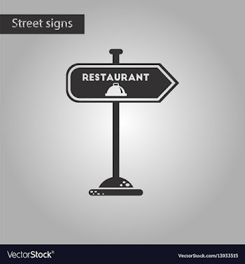 Black and white style icon restaurant sign vector image