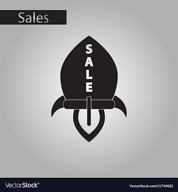 Black and white style icon sale rocket vector image