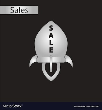 Black and white style icon sale rocket vector image