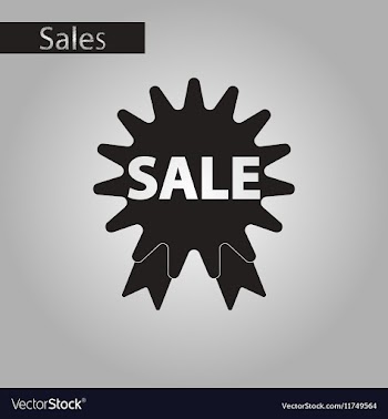 Black and white style icon sale vector image