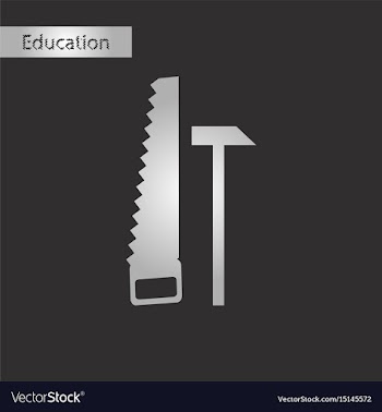 Black and white style icon saw and hammer vector image