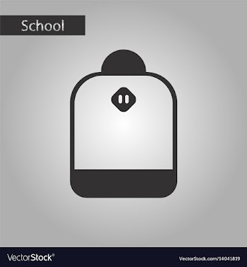 Black and white style icon school bag vector image