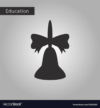 Black and white style icon school bell vector image