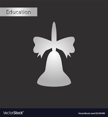 Black and white style icon school bell vector image