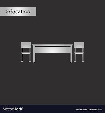 Black and white style icon school desk vector image