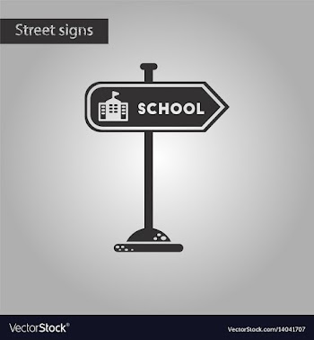 Black and white style icon school sign vector image