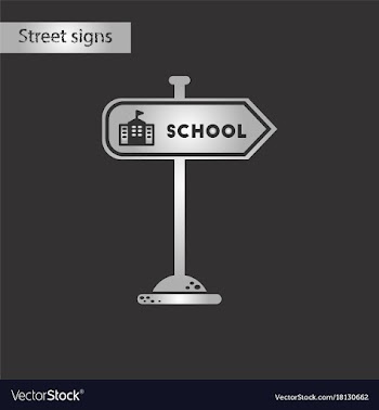Black and white style icon school sign vector image