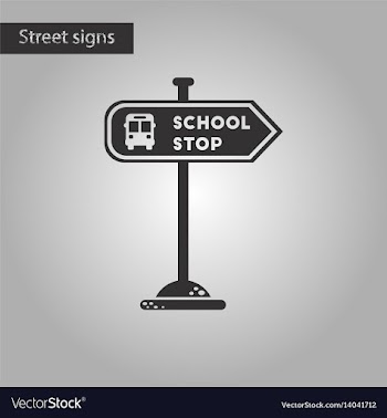 Black and white style icon school stop sign vector image
