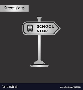 Black and white style icon school stop sign vector image