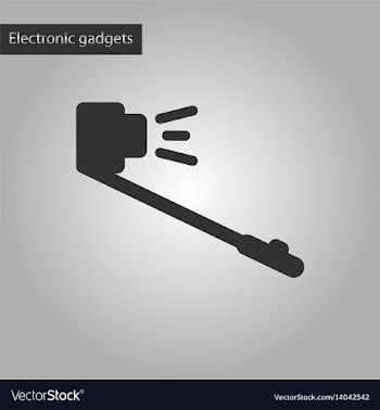 Black and white style icon selfie stick vector image