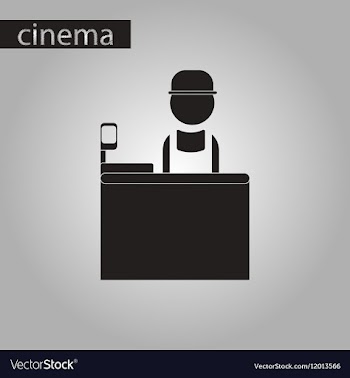 Black and white style icon seller of movie tickets vector image