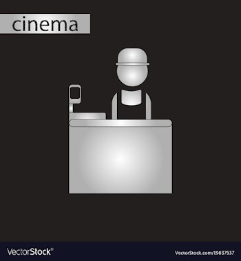 Black and white style icon seller of movie tickets vector image
